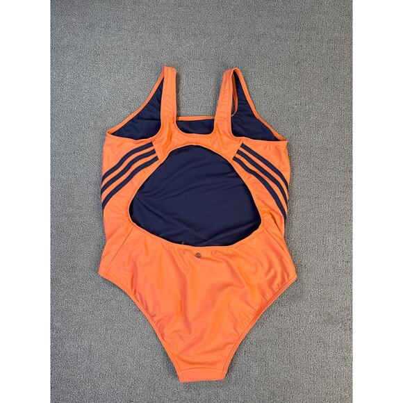 Adidas 3S One Piece Swimsuit Coral Fusion Shadow US Size 16 - Picture 2 of 7